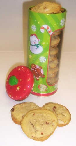 Scott's Cakes 1 lb. Almond Cookies in a Green Christmas Canister by Almond Pound Cake