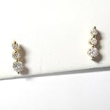 14K Yellow Gold Diamond Journey Three-Stone Earrings - 0.50 Ct.