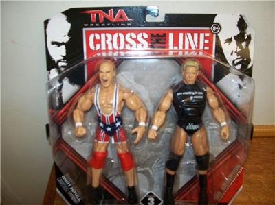 4193E3CgyWL TNA Wrestling Cross the Line Series 3 Action Figure 2Pack Kurt Angle Mr. Anderson