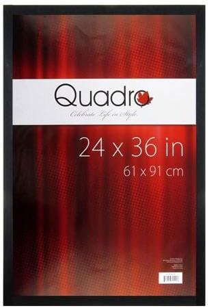 Quadro Designs KURO Poster Frame, Holds 24x36" Photo, With Acrylic Front, Color:Black.