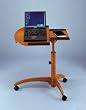 Mobile Laptop Reading Cart in Oak Mobile Finish By Studio RTA Furniture