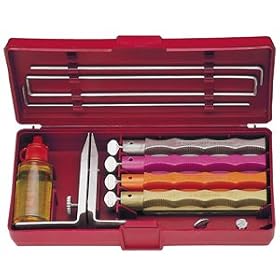 Lansky Diamond Deluxe Sharpening System with Extra Coarse, Coarse, Medium and Fine Hones by Lansky