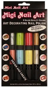 Migi Nail Art Pastel and Pearlized Pen-Brushes Fingernail Polish Kit by Migi Nail Art