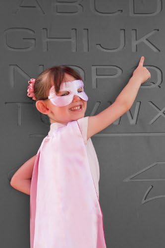 6 Girls Abracadabrazoo Superhero Satin Reversible Capes and Masks Pink White