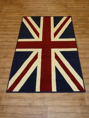 100cm x 150cm (3ft3in x 5ft) ~ UNION JACK RUG / GREAT BRITAIN RUG Flag Design and Style Rug - A Good Quality Wilton Carpet Rug - Woven Backing - Ideal for themes like Royal Wedding, Football, England, World Cup, Olympics, Rugby, Common Wealth, Games, History, Athletics, Banners, Signs etc. - This is a clearance item - HURRY!!!!!