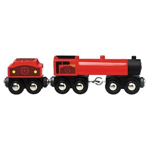 Red Engine wtih Tender by 
