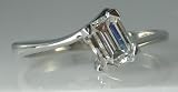 Emerald Diamond Engagement Ring (0.60 Ct F-SI1) EGL certification 14k White Gold