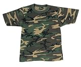 Kids Woodland Camouflage Short Sleeve T Shirt