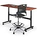 Balt 90324 Adjustable Height Flipper Table- Rectangle (60" W X 24" D X 28-1/2" to 45" H)- PVC Top