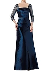 Lace Sheer Taffeta Mother-of-the-Bride Dress 