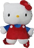 Hello Kitty In Overalls Plush Figure Backpack Buddy (Red/Blue)