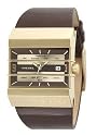 Diesel DZ5124 Ladies Analogue Gold Dial Brown Patent Leather Strap Watch