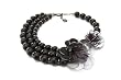 Wood Rose Necklace in Matte Black