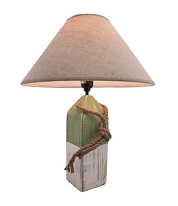  and White Nautical Buoy Table Lamp with Linen Shade : Home Improvement