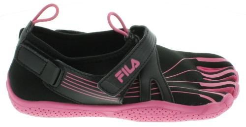 Fila Women's Skele-Toes EZ Slide Shoe,Black/Hot Pink,8 M US
