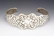 Silver Spoon Brass Silver Plated Abigail Flower Adjustable Cuff Bracelet