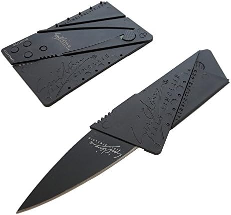 Axepress Credit Card Sized Folding Camping Knife with Black Blade