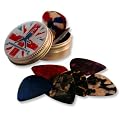12 Pearlescent Guitar Picks In Custom Printed Stash Tin (Thin (0.43mm)