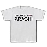 I'M CRAZY FOR ARASHI文字T Tシャツ (アッシュ) M I'M CRAZY FOR ARASHI文字T Tシャツ (アッシュ) M