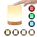Night Light, UNIFUN Touch Lamp for Bedrooms Living Room Portable Table Bedside Lamps with Rechargeable Internal Battery Dimmable 2800K-3100K Warm White Light & Color Changing RGB