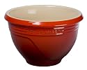 Le Creuset 1 1/8 qt Small Ribbed rim Stoneware Mixing Bowl, Cherry