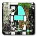 Jos Fauxtographee Modern - Leaves on Trees with Mint Paint in Shapes Polarized, Posturized and Done in Black and White - Light Switch Covers - double toggle switch