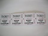 250 White 50/50 Double Stub Raffle Tickets