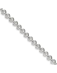 Sterling Silver Diamond Heart Bracelet