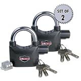 U.S. Patrol JB5593 Siren Padlock Alarm (Set of 2)