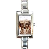 Limited Edition Violano Italian Charm Rectangle Watch Rose Dog