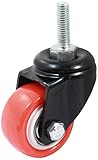 uxcell 継手　キャスターホイール　ポリウレタン　メタル　60 x 55x 35mm　ブラック、オレンジ