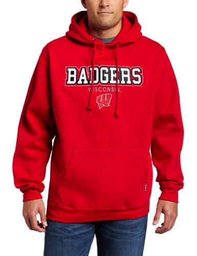 CI Sport NCAA Wisconsin Badgers Triton Hooded Sweatshirt, Red, Large