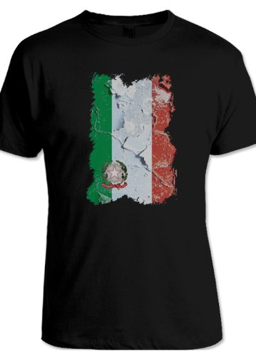 net-shirts ITALIEN VINTAGE FLAG SHIRT T-Shirt, Größe M, Schwarz