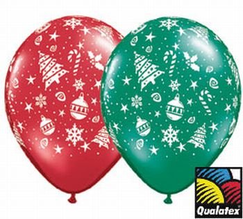 Luftballons Weihnachtsmotive Qualatex, 5 St.