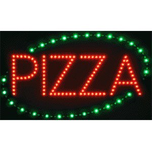 Buy Simple Control 22x13 inch PIZZA Window Electronic Flash Flashing LED Display Sign Shop Door Advertising LED Board Indoor Decor