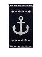 Flor De Algodón Toalla Playa Lux Mod 80 (Azul Oscuro/Blanco)