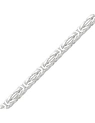 Sterling Silver 6mm Square Byzantine Chain Bracelet - 8 Inch