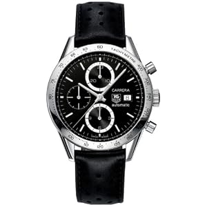 TAG Heuer Men's Carrera Automatic Tachymetre Leather Watch #CV2016.FC6205