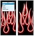 Red Neon Flames Design Decal Skin Sticker for Apple iPod nano 2G (2nd Generation) 2GB/ 4GB/ 8GB Player