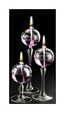 Stem Ball Clear Glass Oil Candle Lamps Set of 3