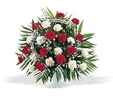 Sympathy Red and White Carnation Flowers Hope and Honor Basket