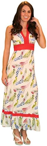 VenJoin Rayon Maxi Dress / Sundress Large White Feather