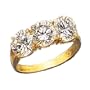 14K gold Round 3ct tw 3 stone ring