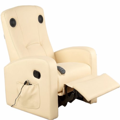 ZestAvenue Leather Recliner With Bluetooth 2.1CH Speaker System #18 Beige