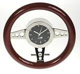 Large Steering Wheel Clock 15cmDiam Dark