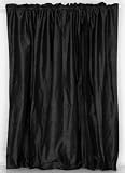 Black 100% Pure Dupioni Silk handmade Curtains Drapes Panels Rod Pocket - Made to measure