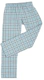 Adult Flannel Pants Tie Cord Waist No Fly Baby Blue, Grey and White Plaid