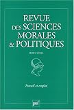 Revue des sciences morales et politiques, hors série, 11/98