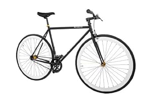 Pure Fix Cycles Fixed Gear Single Speed Urban Fixie Road Bike, 58cm/ Large, Mike Black/ White