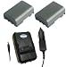 SterlngTek's 2PK 1700mAh NB-2LH Batteries + CB-2LT CHARGER for Canon Powershot G7 TRIO PACK